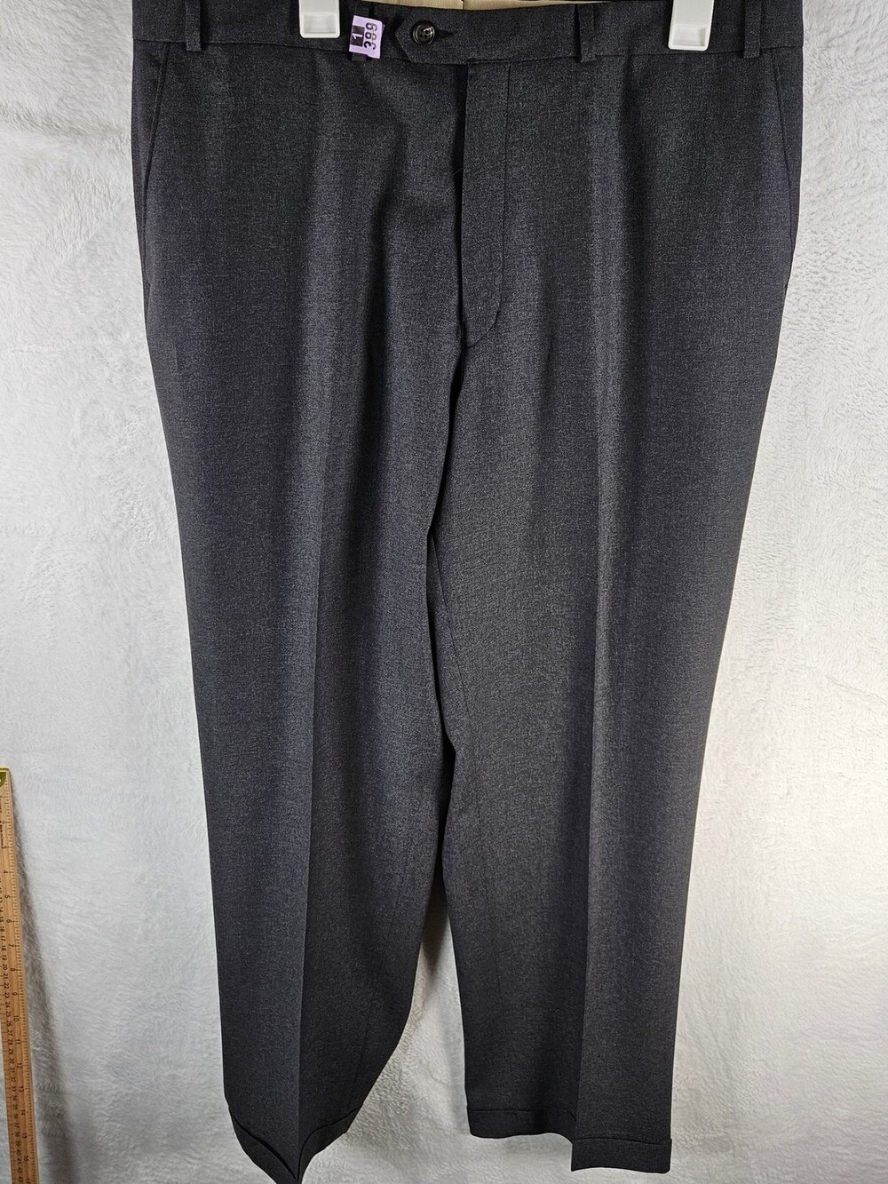 Ralph Lauren Dress Trouser Pants Flat Front Charcoal Gray Men's Size 39